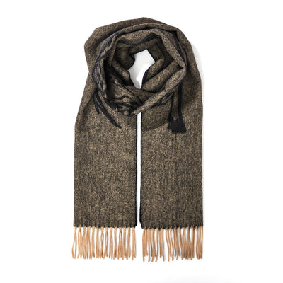 Full Stag Charcoal Scarf 100% 퓨어 램스울