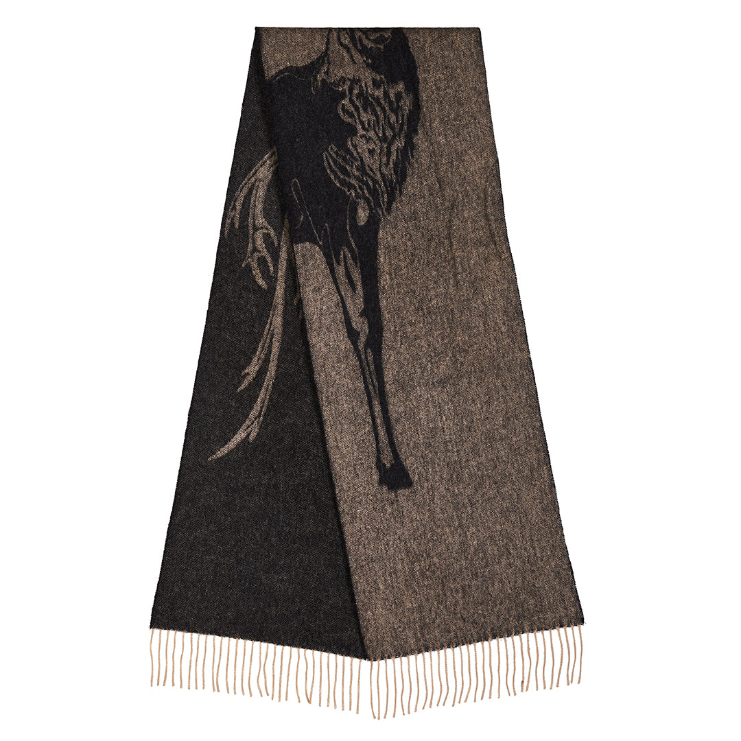 Full Stag Charcoal Scarf 100% 퓨어 램스울