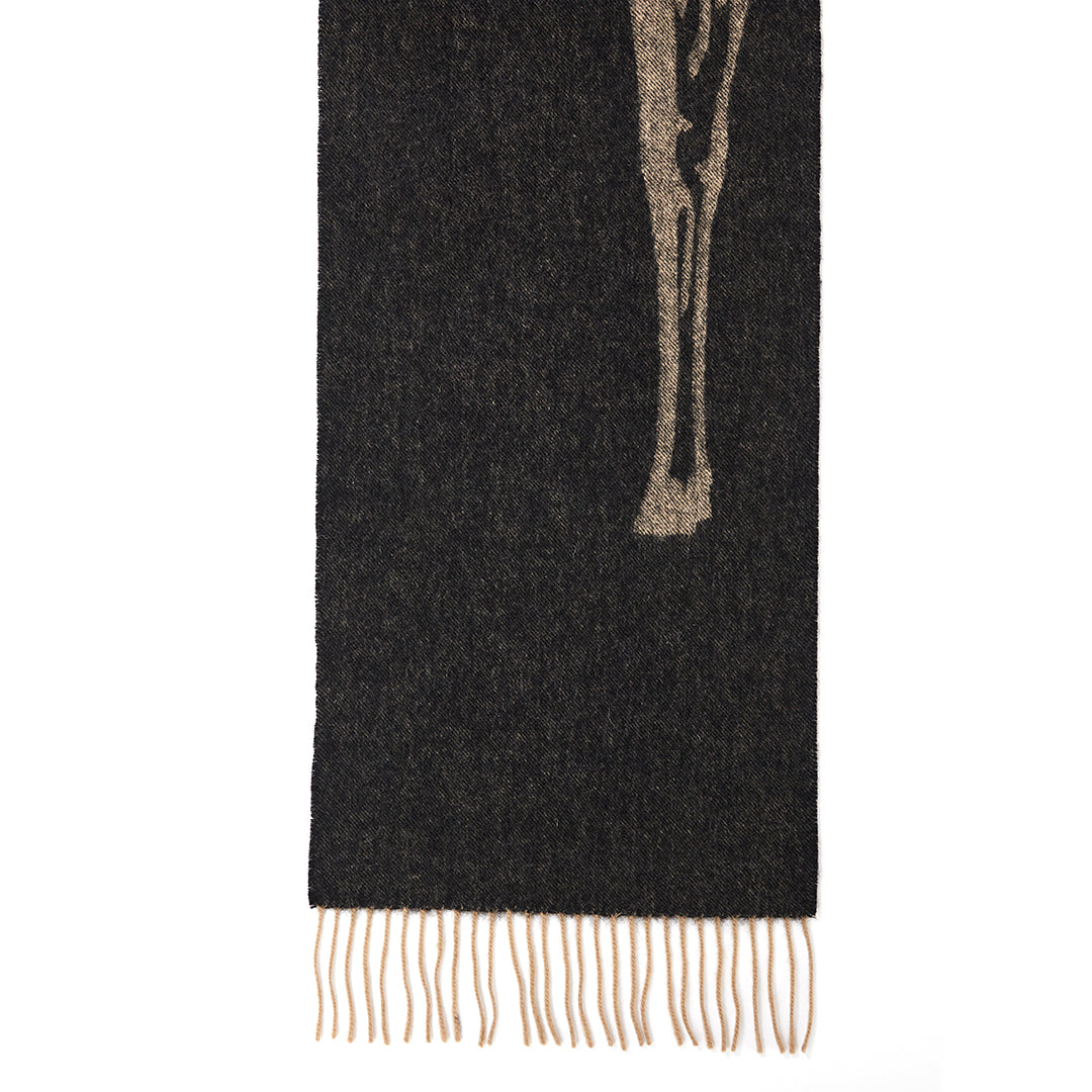 Full Stag Charcoal Scarf 100% 퓨어 램스울