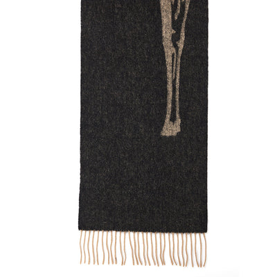 Full Stag Charcoal Scarf 100% 퓨어 램스울