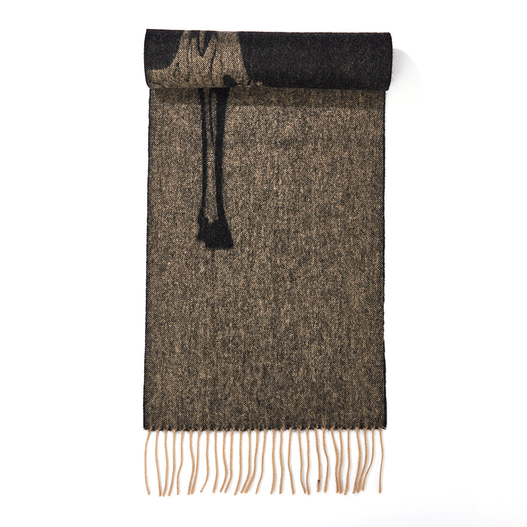 Full Stag Charcoal Scarf 100% 퓨어 램스울