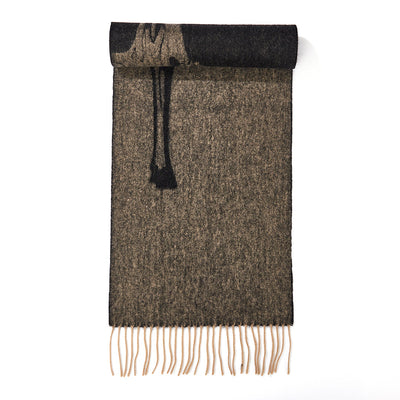 Full Stag Charcoal Scarf 100% 퓨어 램스울
