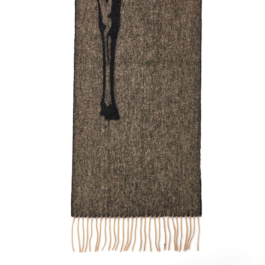 Full Stag Charcoal Scarf 100% 퓨어 램스울