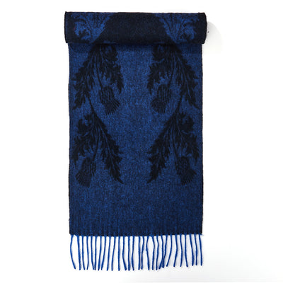 더블 시슬 네이비 스카프 100% 퓨어 램스울