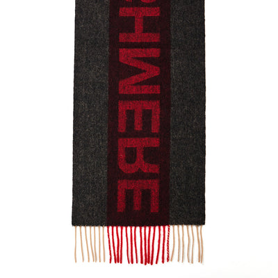 에든버러 레드 스카프 100% 퓨어 램스울