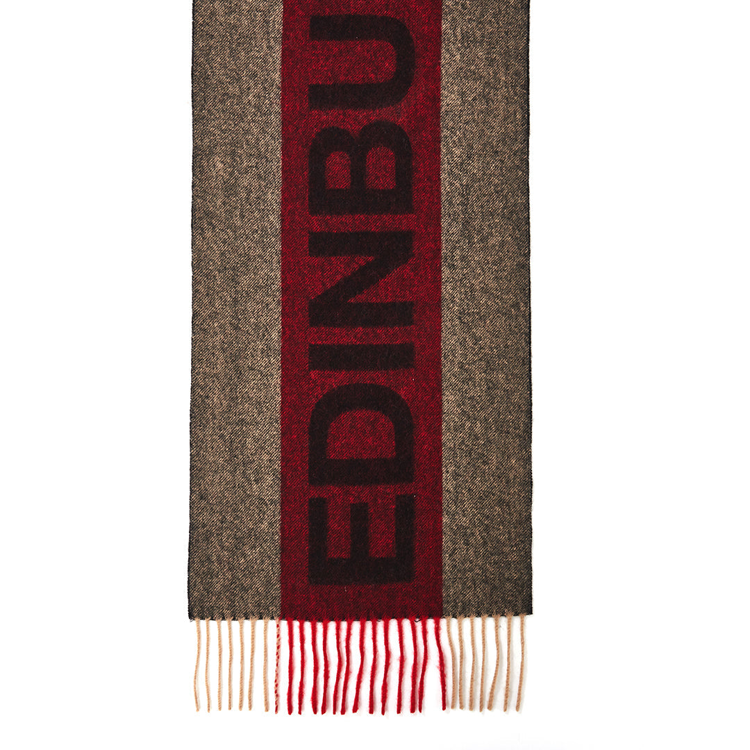 에든버러 레드 스카프 100% 퓨어 램스울