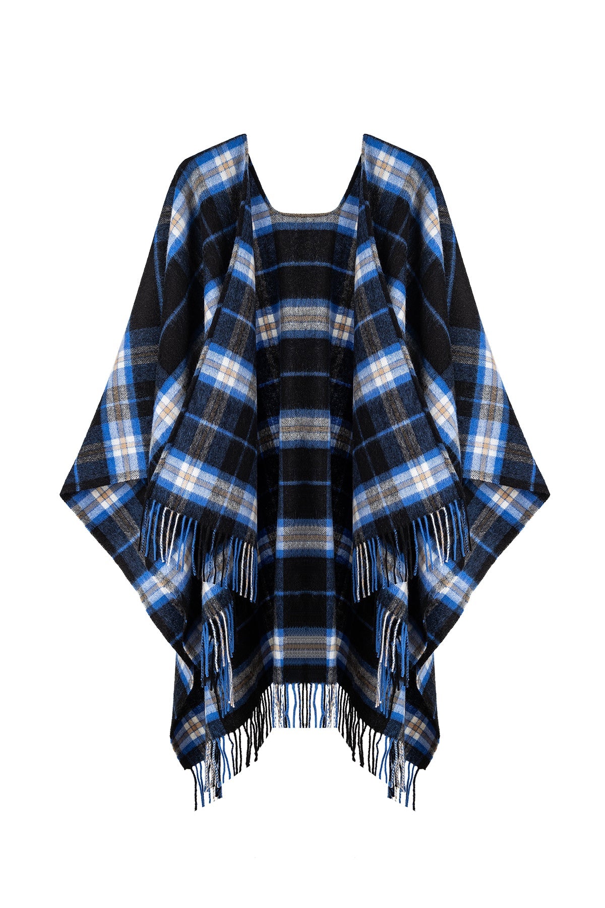 Luxury Cape/Poncho EC Check Exclusive Iconic Design - Blue Style 1