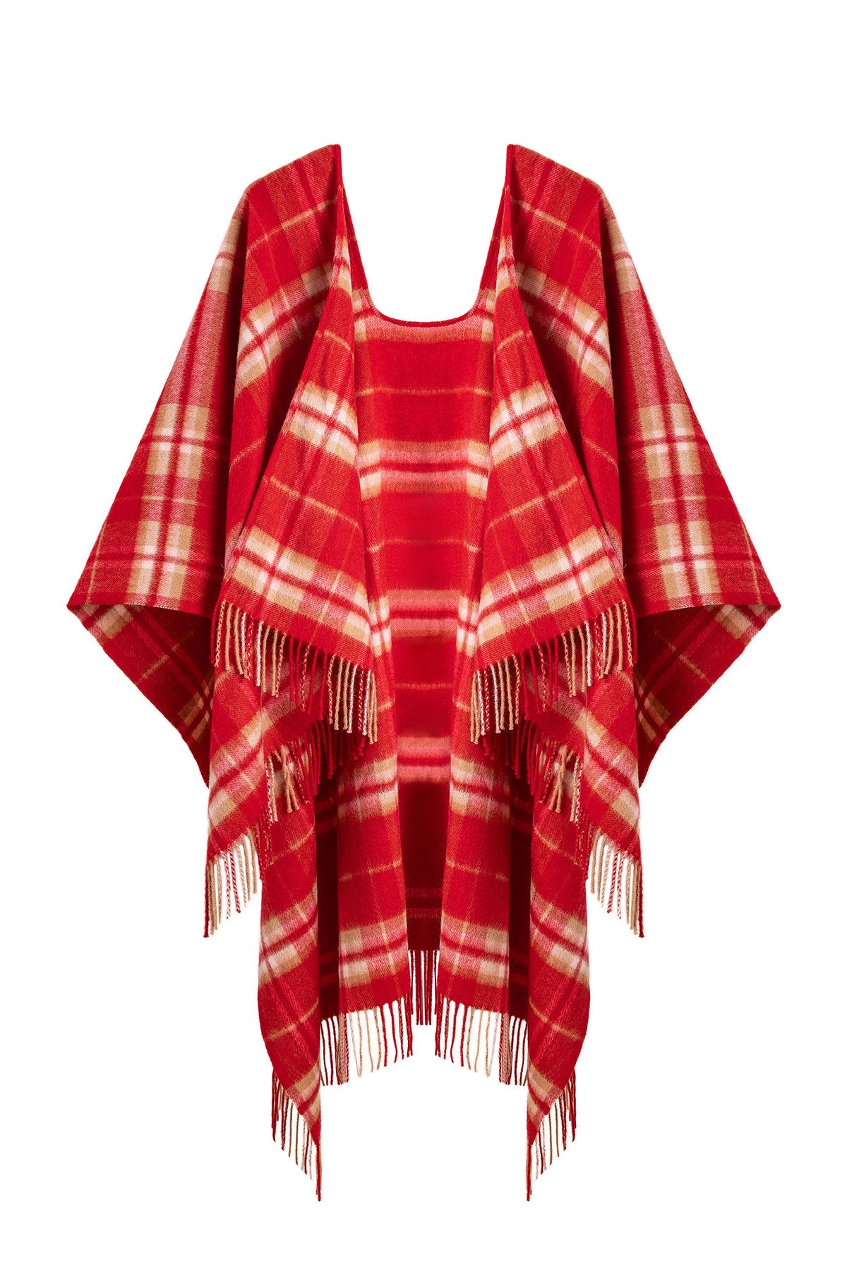 Luxury Cape/Poncho EC Check Exclusive Iconic Design - Red Style 5