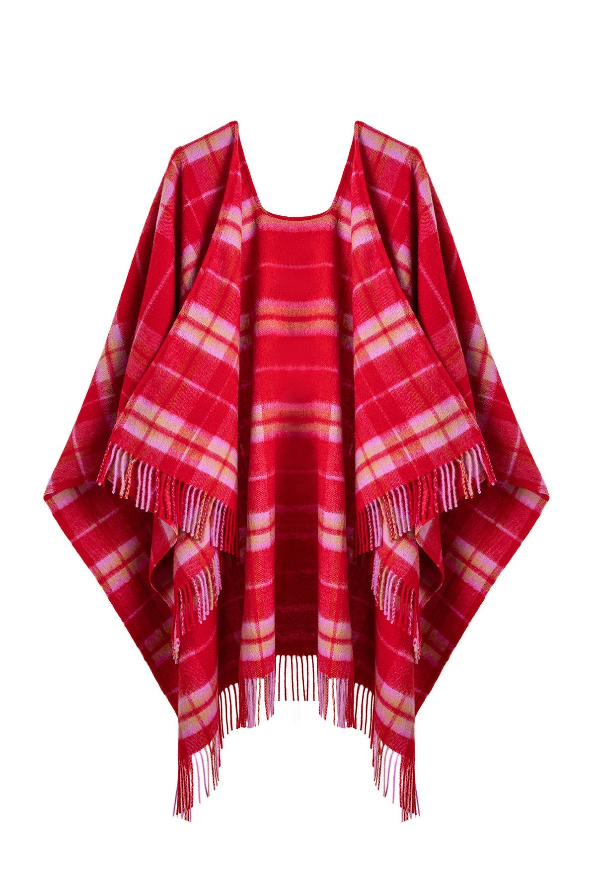 Luxury Cape/Poncho EC Check Exclusive Iconic Design - Red Style 4