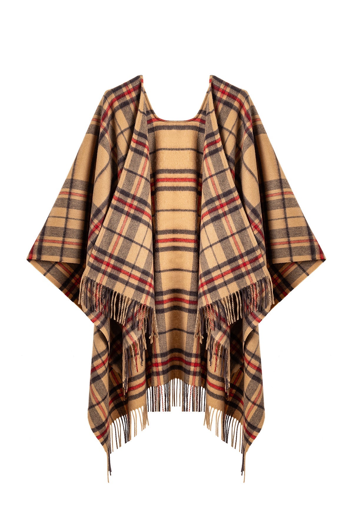 Luxury Cape/Poncho EC Check Exclusive Iconic Design - Camel Style 5