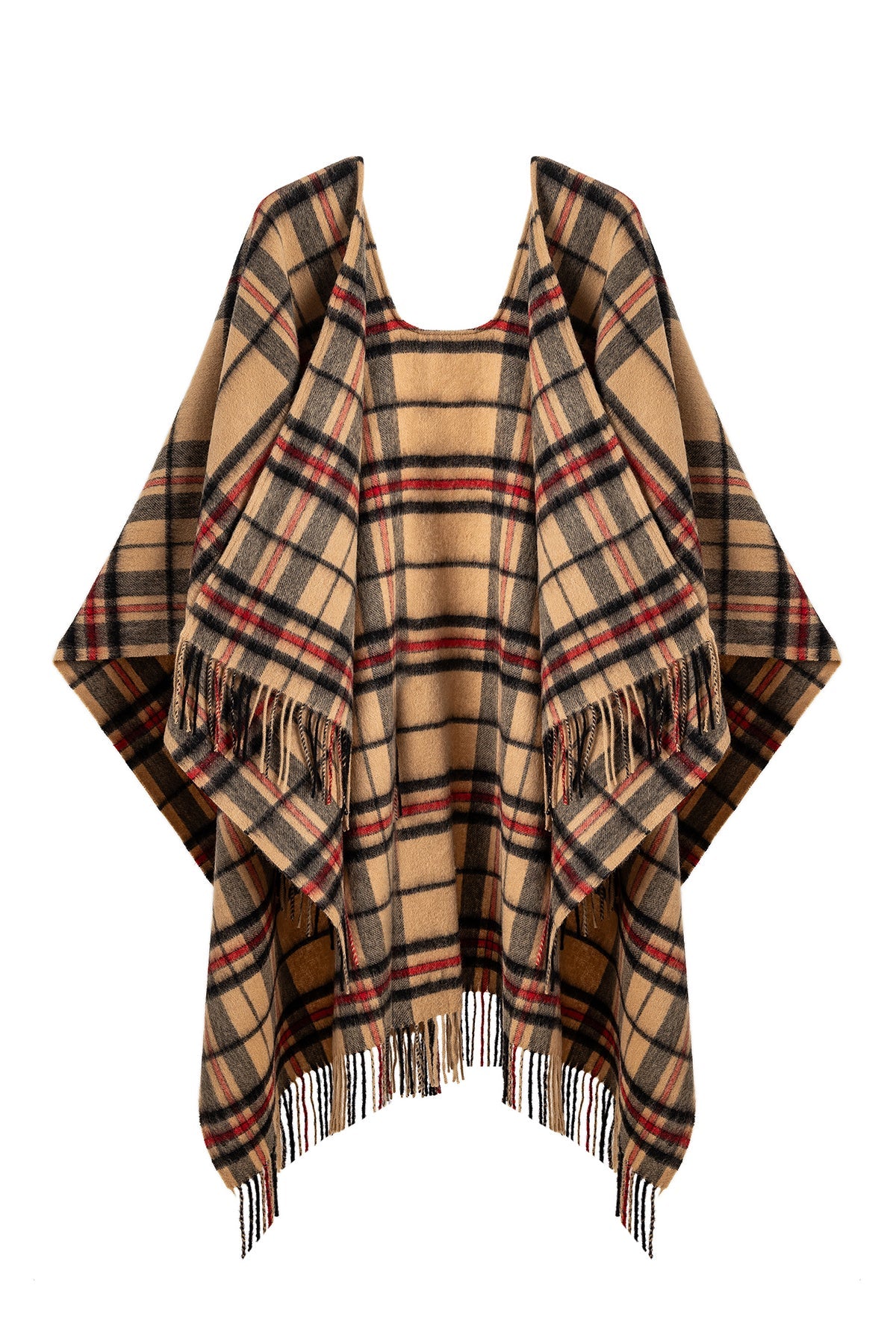 Luxury Cape/Poncho EC Check Exclusive Iconic Design - Camel Style 4