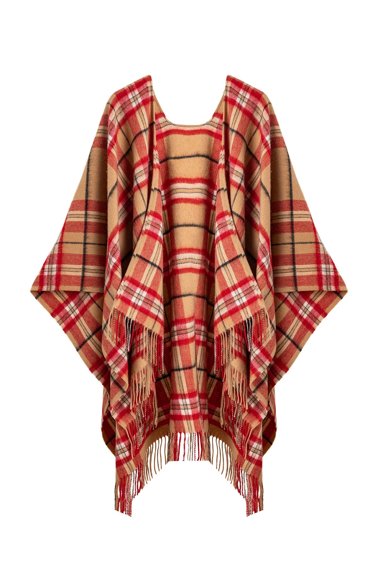 Luxury Cape/Poncho EC Check Exclusive Iconic Design - Red Style 3