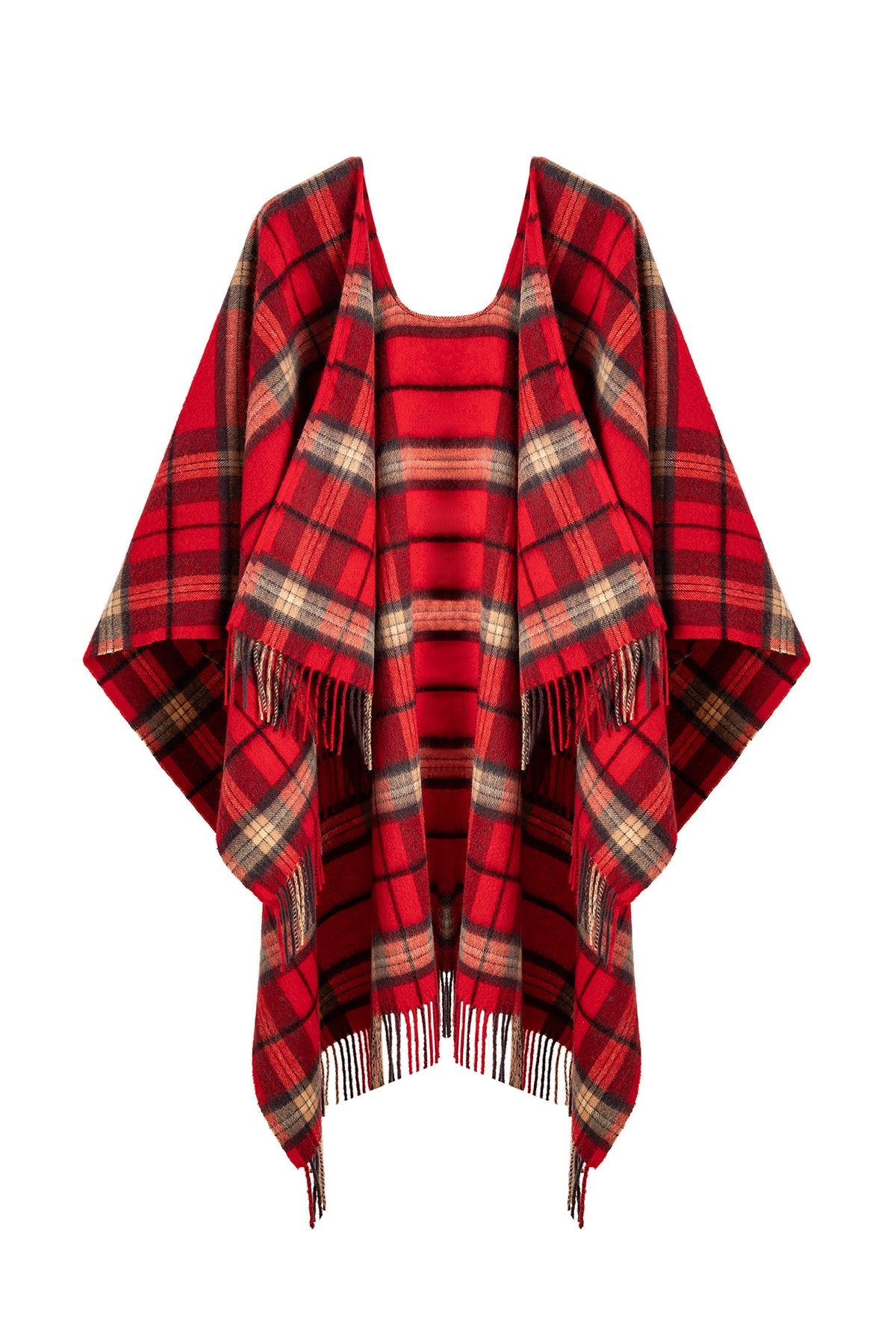 Luxury Cape/Poncho EC Check Exclusive Iconic Design - Red Style 2