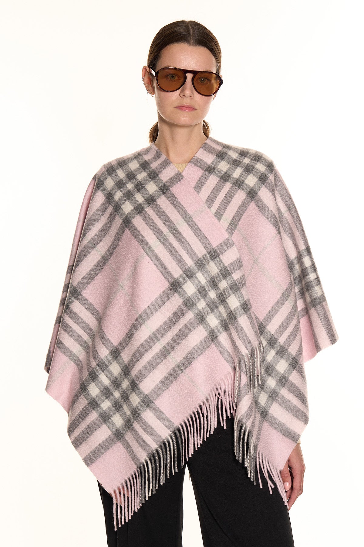 100% Pure Cashmere Poncho Cape Exclusive Iconic design DC Classic Pink