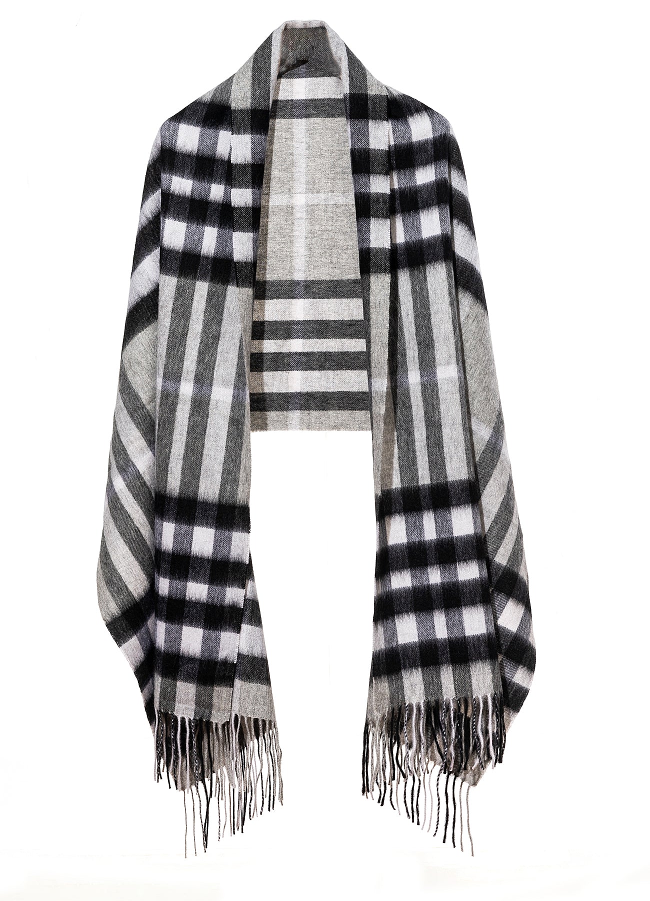 Scarf DC Check Oversized Wrap 100% Pure Lambswool