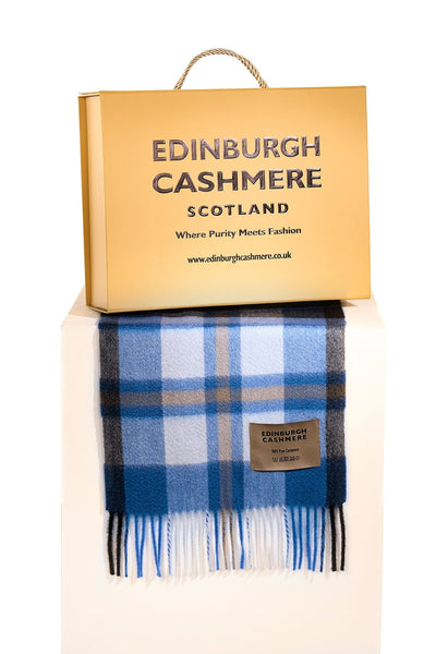 100% Pure Cashmere Children DC Scott Scarf Blue/Black