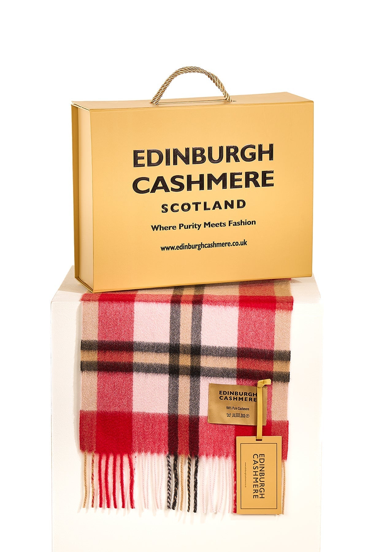 100% Pure Cashmere Children DC Scott Scarf Red