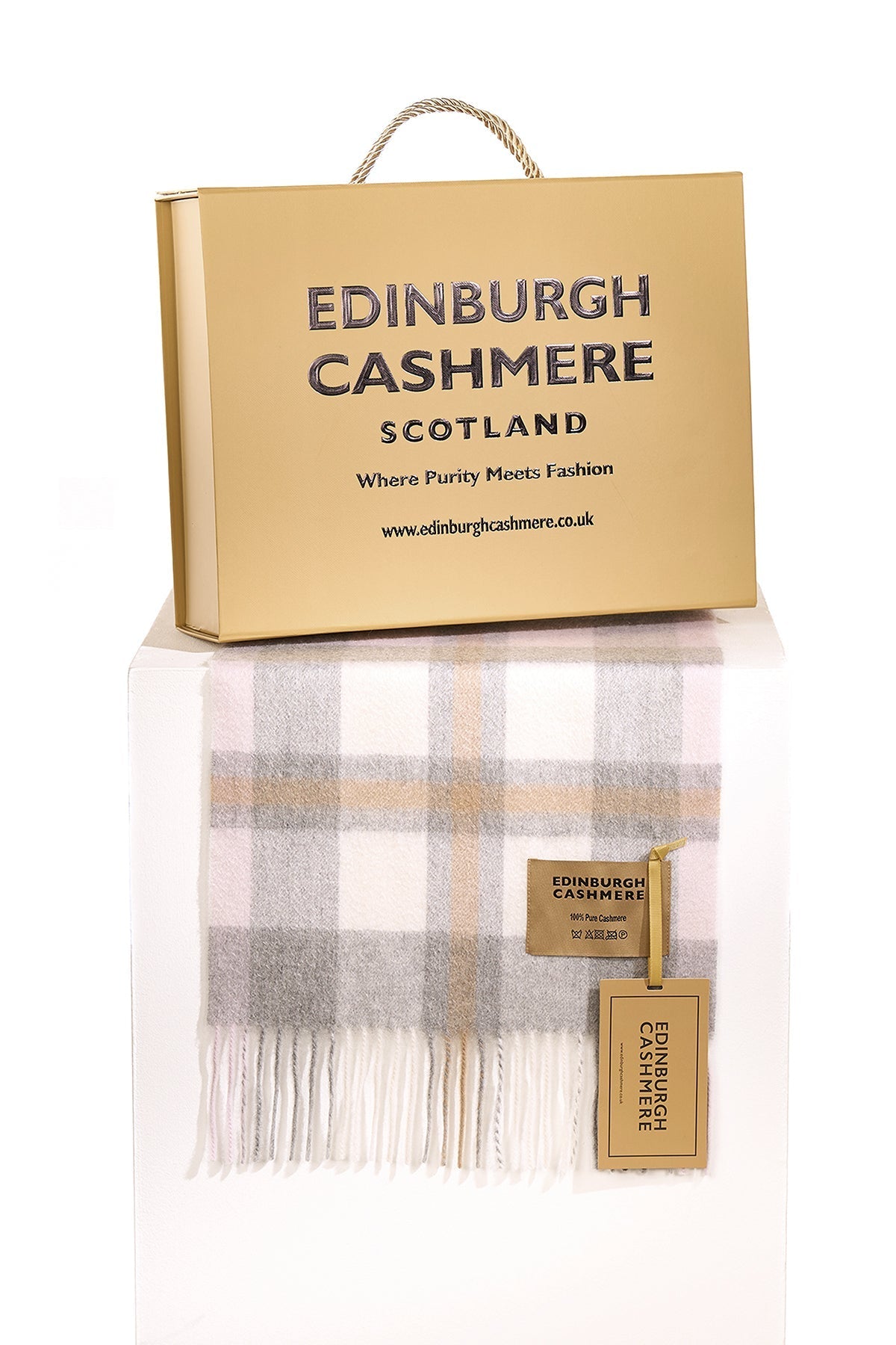 100% Pure Cashmere Children DC Scott Scarf Pink