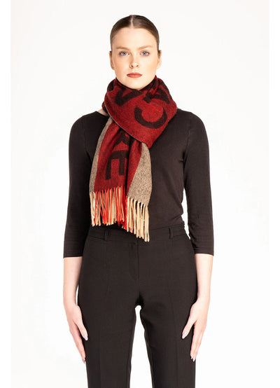 에든버러 레드 스카프 100% 퓨어 램스울