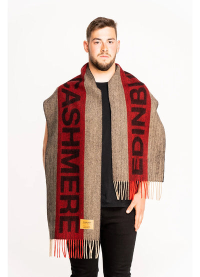 에든버러 레드 스카프 100% 퓨어 램스울