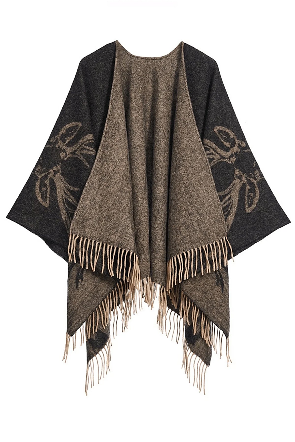 Full Stag Charcoal Cape 100% 퓨어 램스울