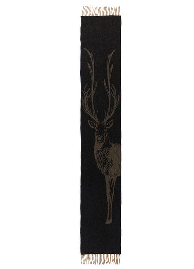 Full Stag Charcoal Scarf 100% 퓨어 램스울