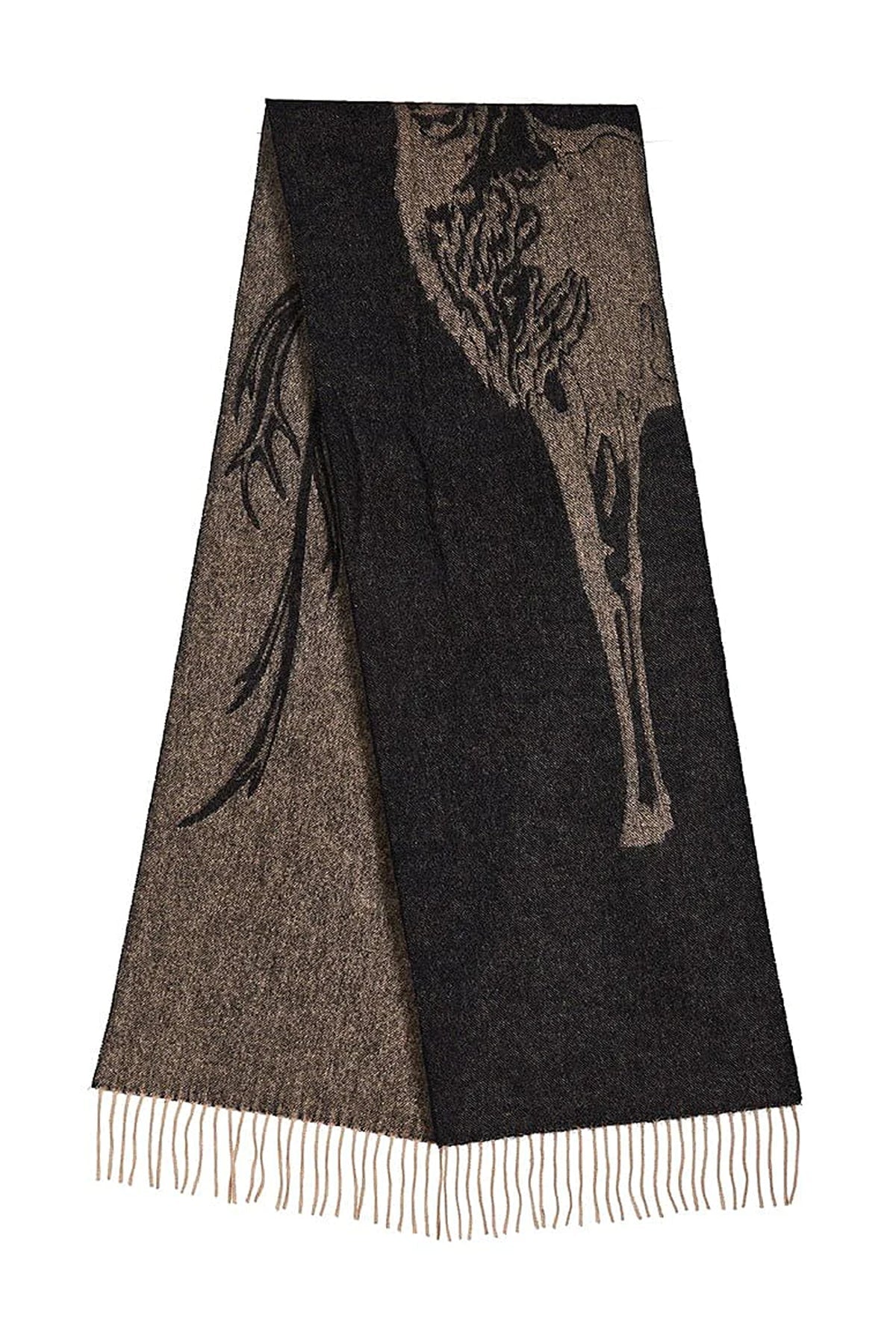 Full Stag Charcoal Scarf 100% 퓨어 램스울