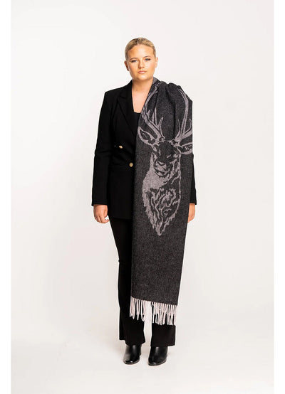 사슴 그레이 스톨 100% 퓨어 램스울