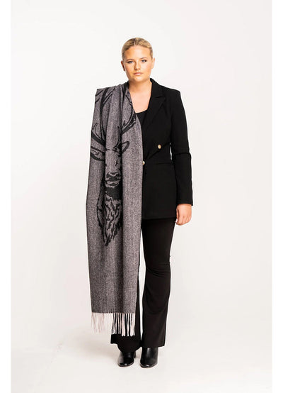 사슴 그레이 스톨 100% 퓨어 램스울