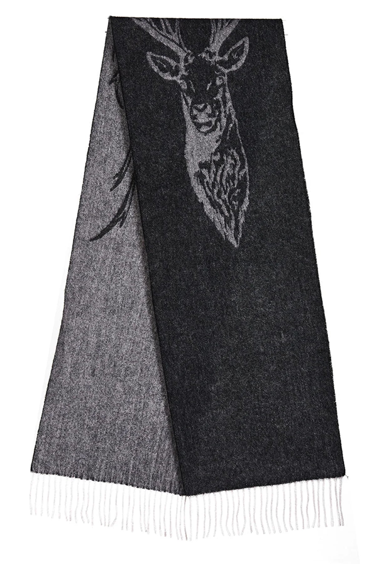 스태그 그레이 스카프 100% 퓨어 램스울