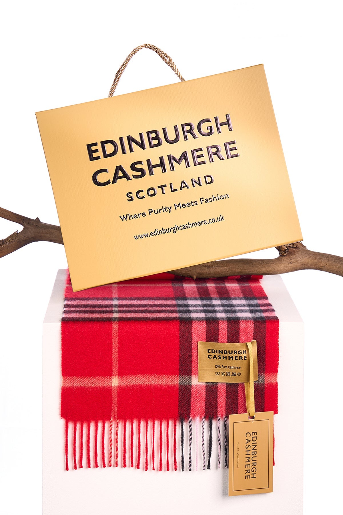 DC 클래식 레드 스톨 100% 퓨어 캐시미어