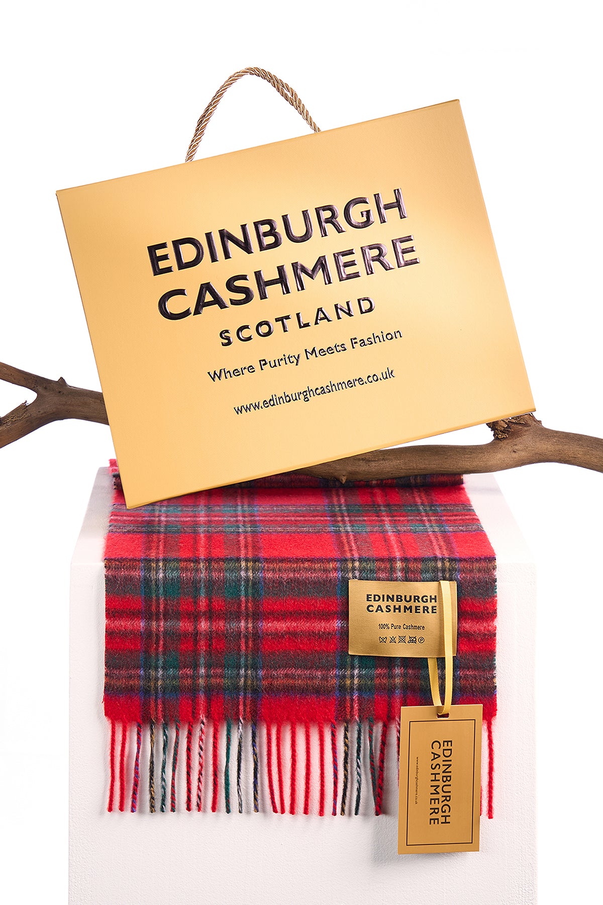 100% Pure Cashmere Royal Stewart Scarf - Small Size