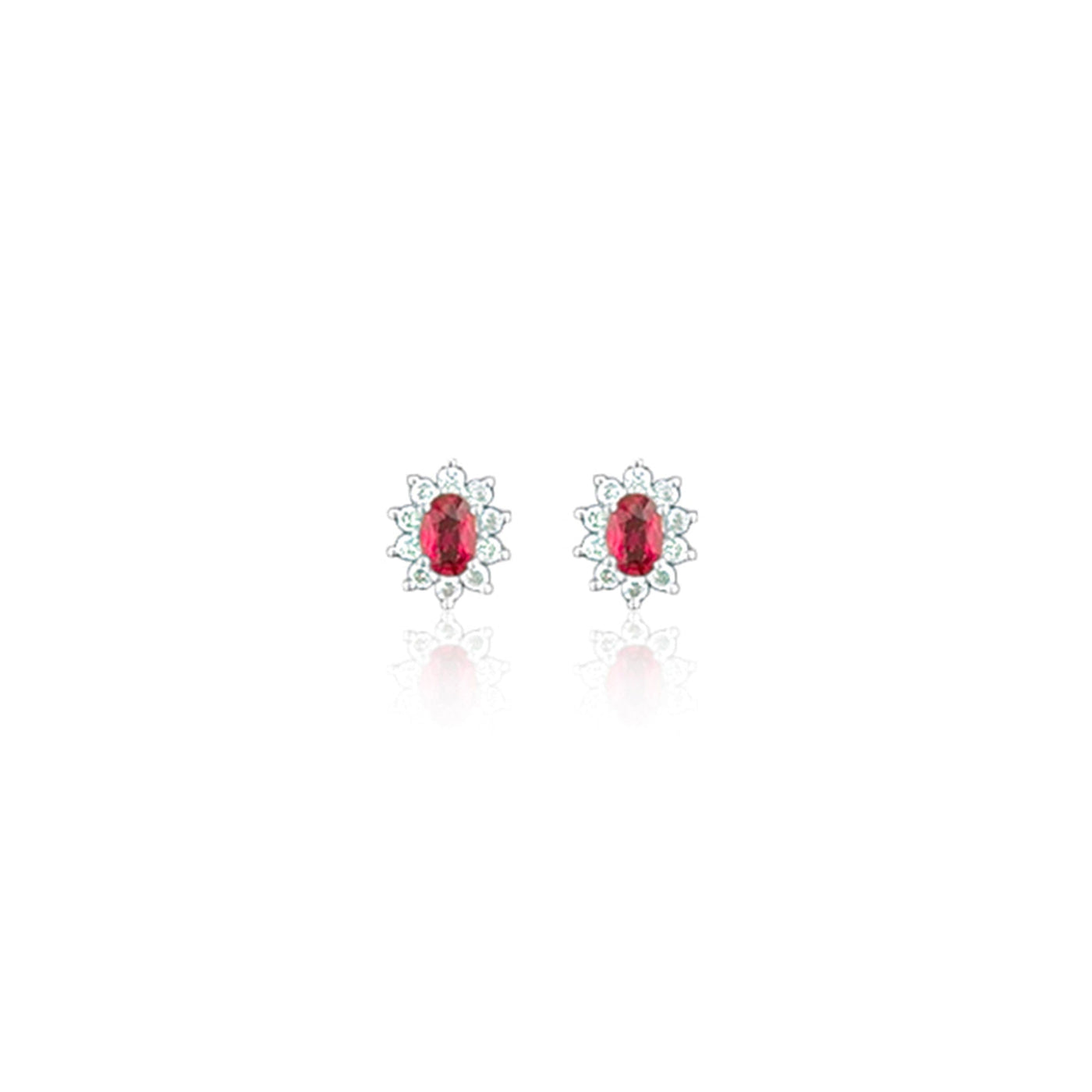 Scott Cashmere 18k White Gold with Ruby and Diamonds - Earring Style 6