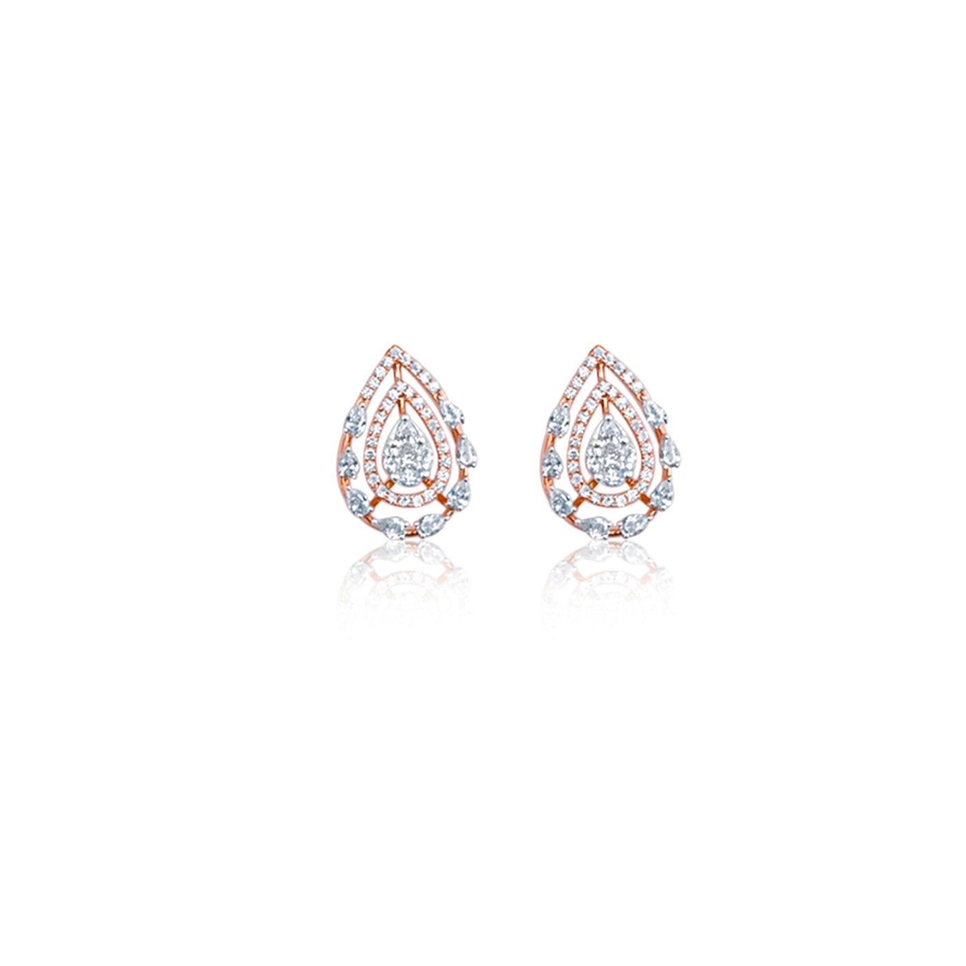 Scott Cashmere 18k Rose Gold with Diamond - Earring Style 11