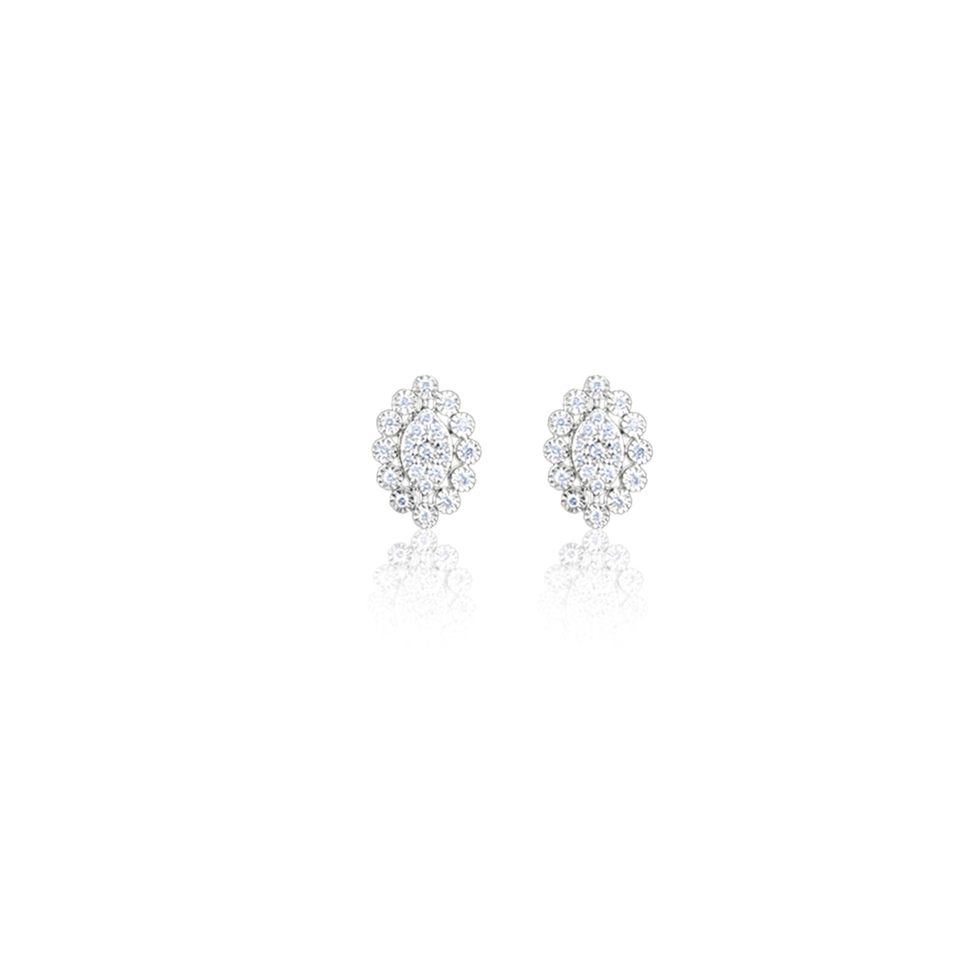 Scott Cashmere 18k White Gold with Diamond - Earring Style 12