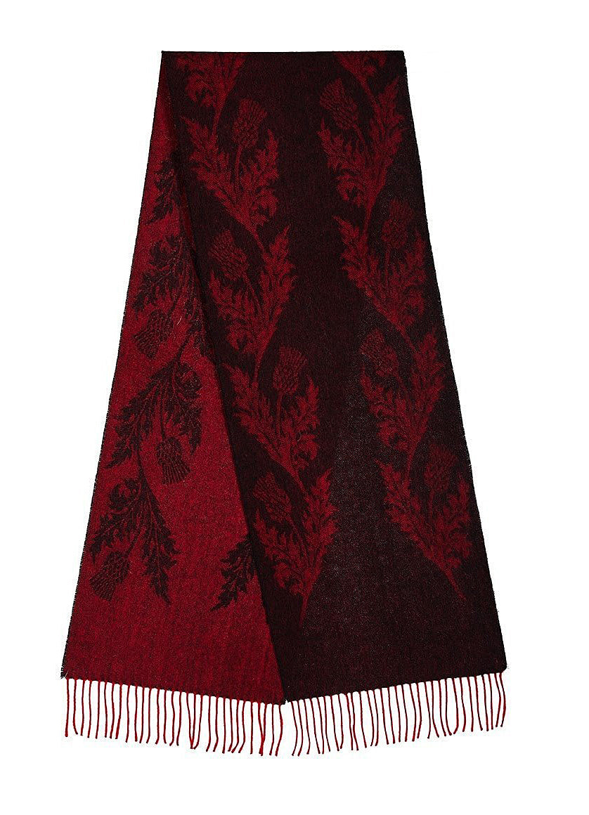 더블 시슬 레드 스카프 100% Pure Lambswool