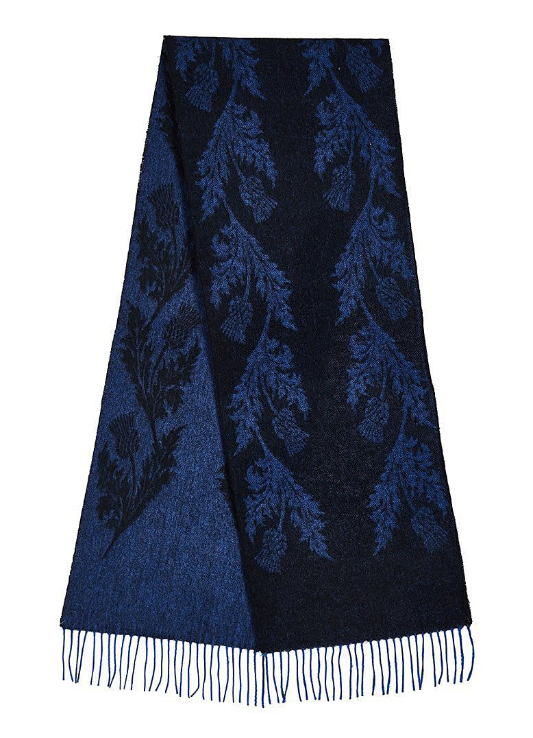 더블 시슬 네이비 스카프 100% 퓨어 램스울