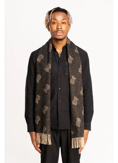 엉겅퀴 작은 차콜 스카프 100% 퓨어 램스울