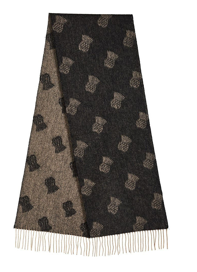 엉겅퀴 작은 차콜 스카프 100% 퓨어 램스울