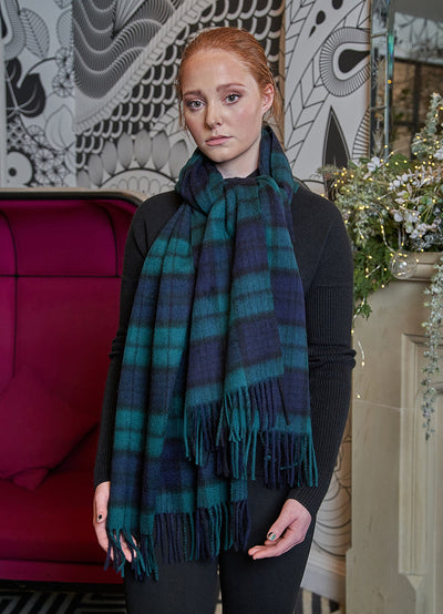 Black Watch Stole 100% Pure Cashmere
