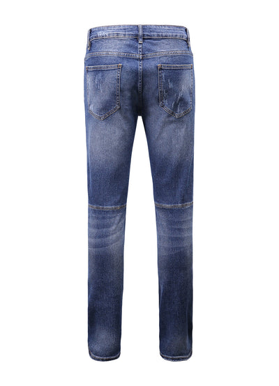 Medium Blue Slim-Fit Jeans With 4 Logos