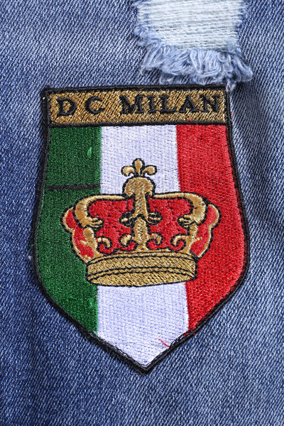 Medium Blue Slim-Fit Jeans With 4 Logos