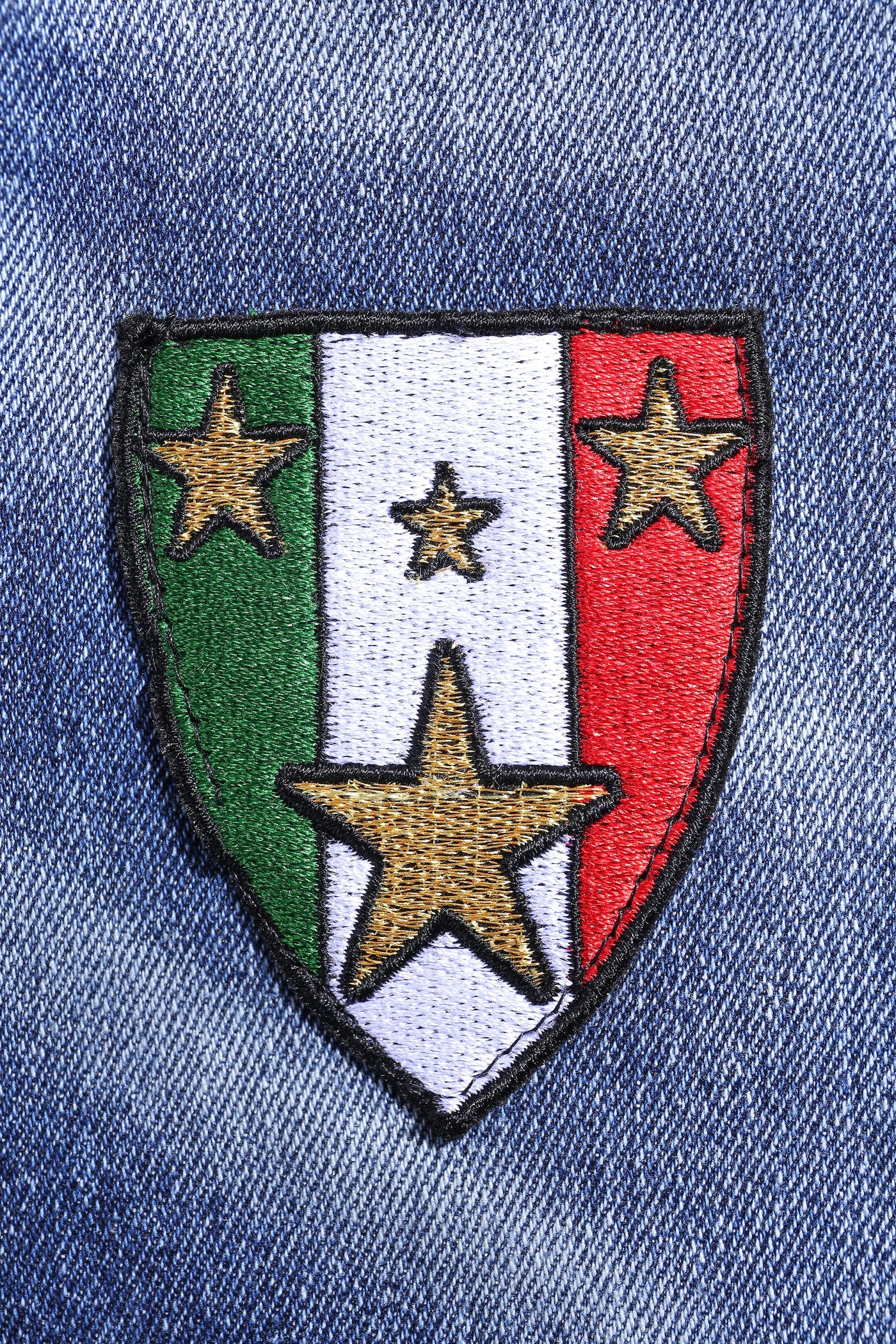Medium Blue Slim-Fit Jeans With 4 Logos